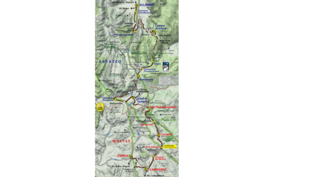 Mappa del percorso della Transiberiana d'Italia